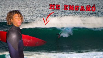El surfista mallorquín Xavi Lucena prosigue con sus aventuras y en esta ocasión tras casi 20 horas de viaje entre barco y carretera se plantó en Meñakoz, mítica ola situada en la costa vizcaína.